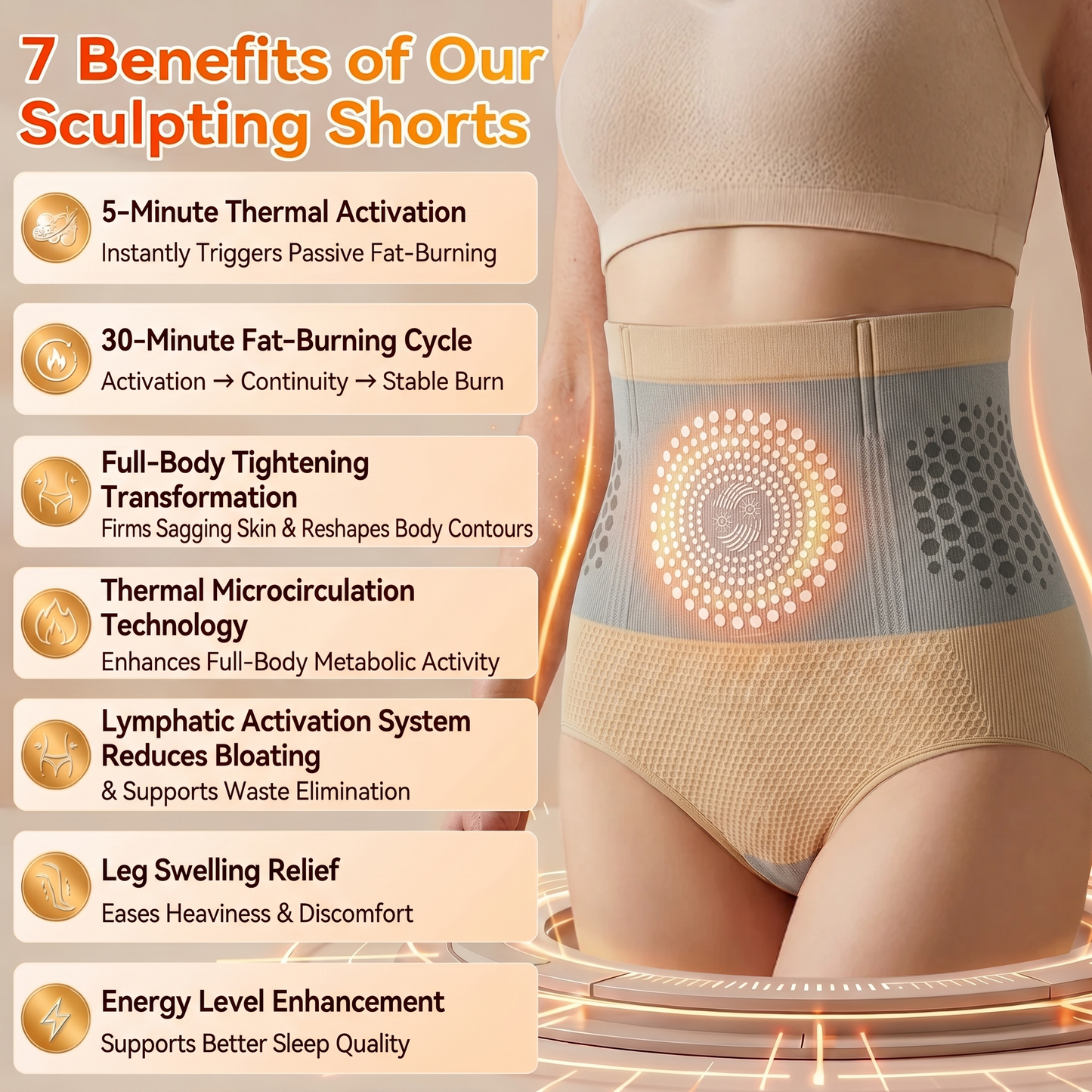 Us2026 Moringa& Berberine 4-In-1Micro Particle Sculpting& Fat-Burn Shorts