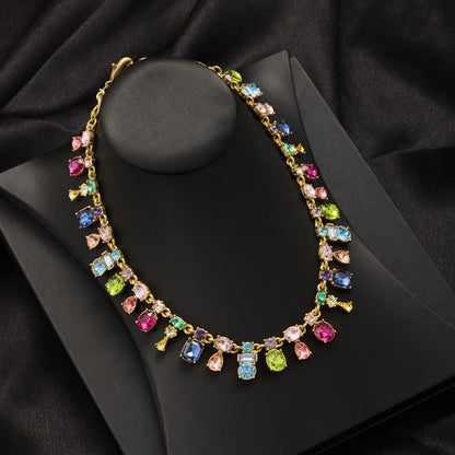 Colorful Crystal Charm Necklace