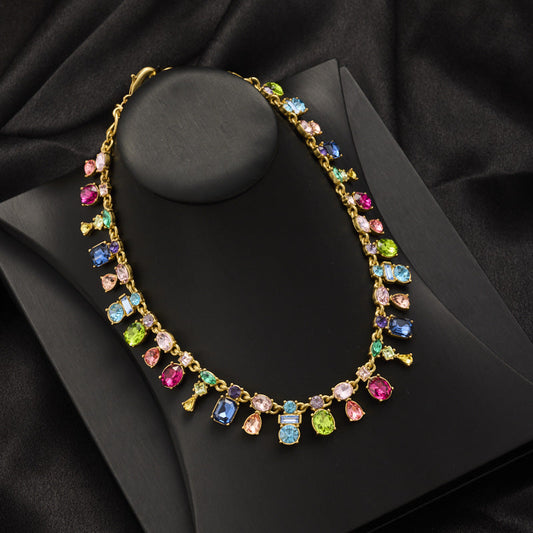 Colorful Crystal Charm Necklace