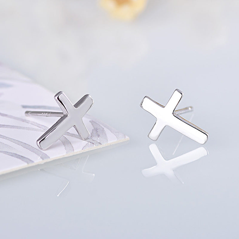 Minimalist Cross Stud Earrings