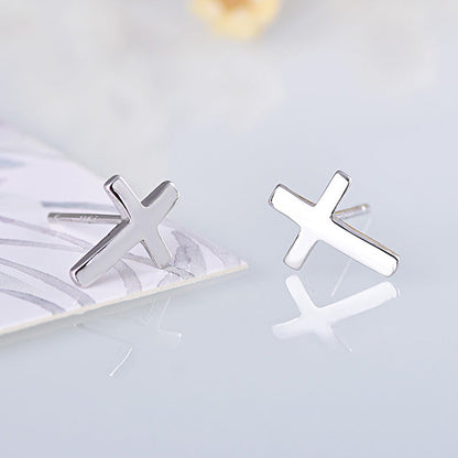 Minimalist Cross Stud Earrings