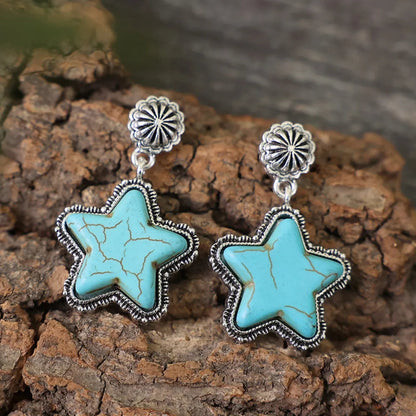 Turquoise Star Dangle Earrings