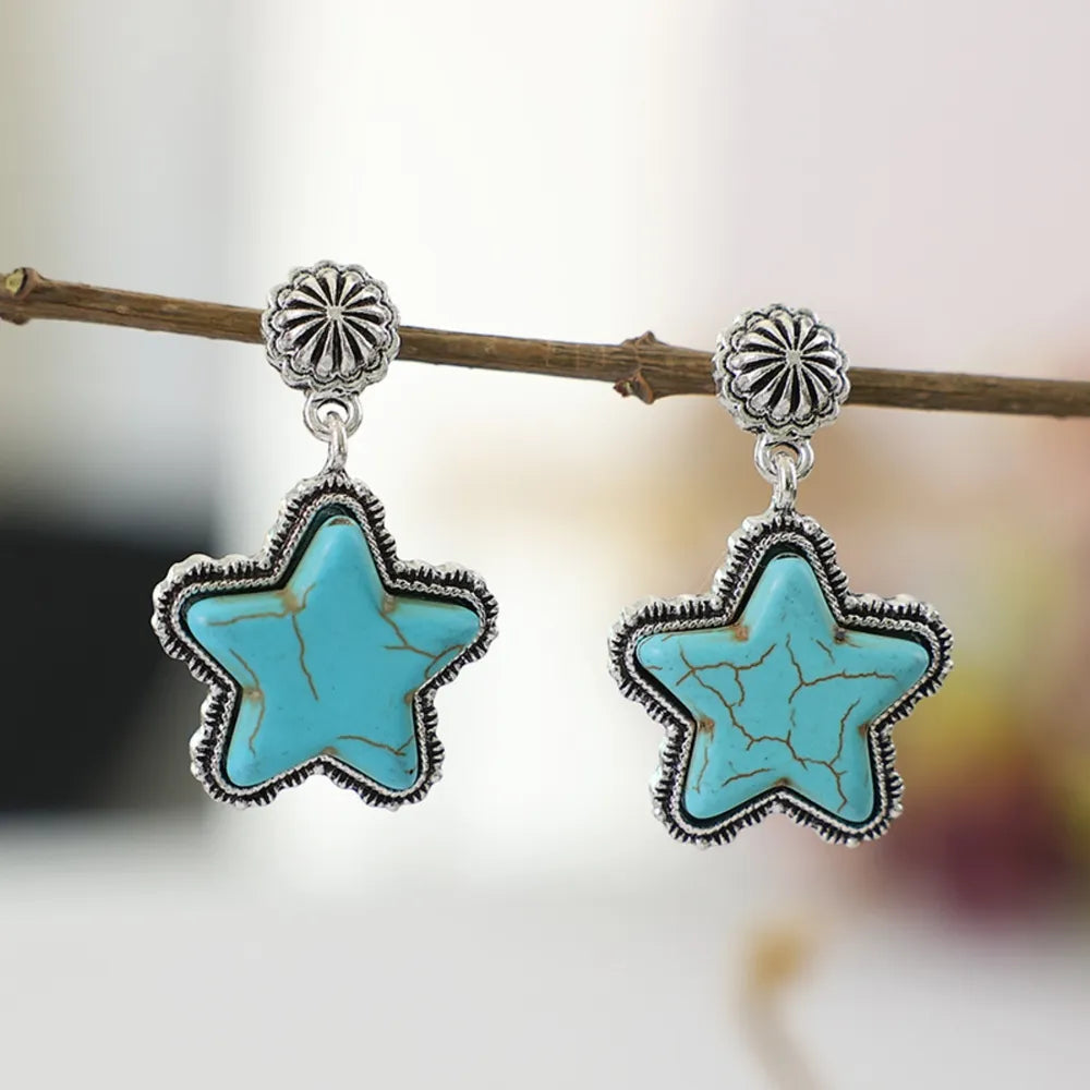 Turquoise Star Dangle Earrings