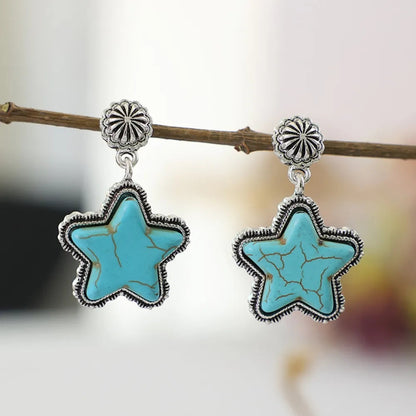 Turquoise Star Dangle Earrings