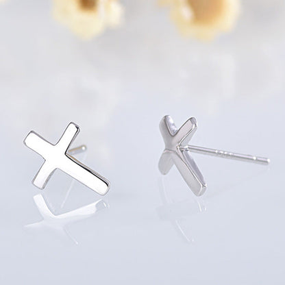 Minimalist Cross Stud Earrings