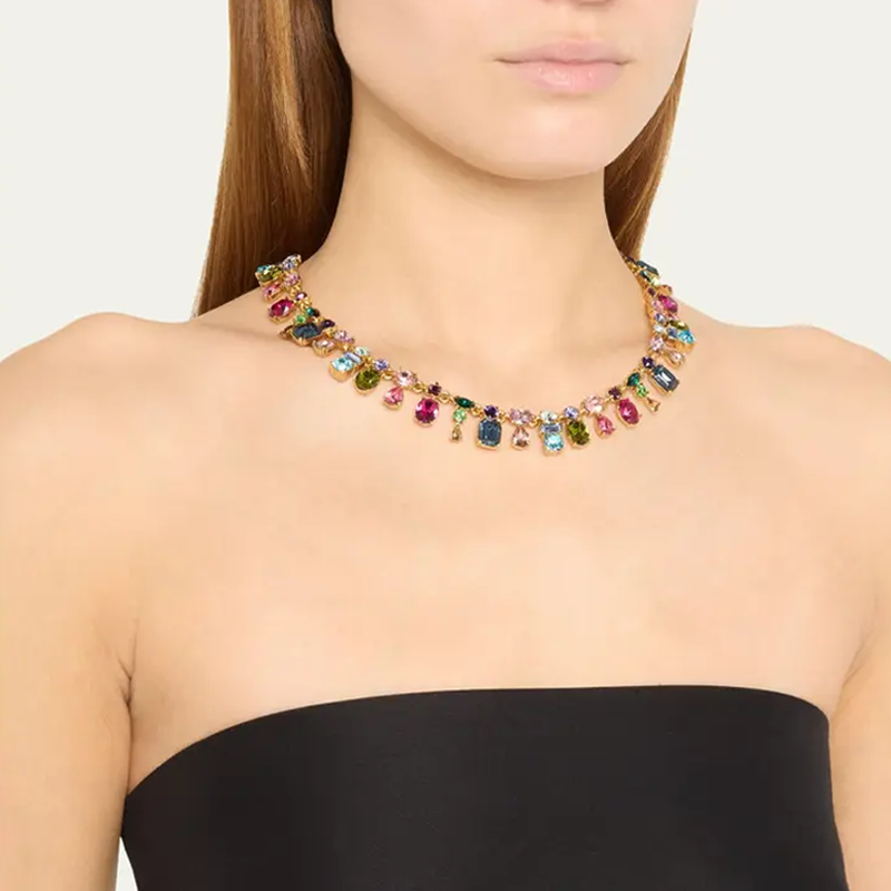 Colorful Crystal Charm Necklace