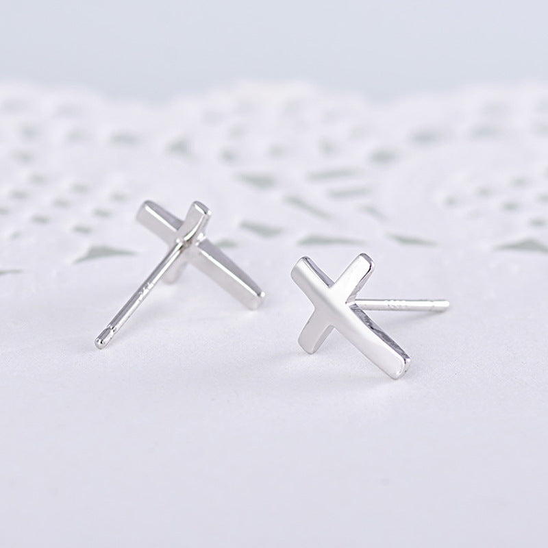 Minimalist Cross Stud Earrings