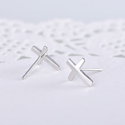 Minimalist Cross Stud Earrings