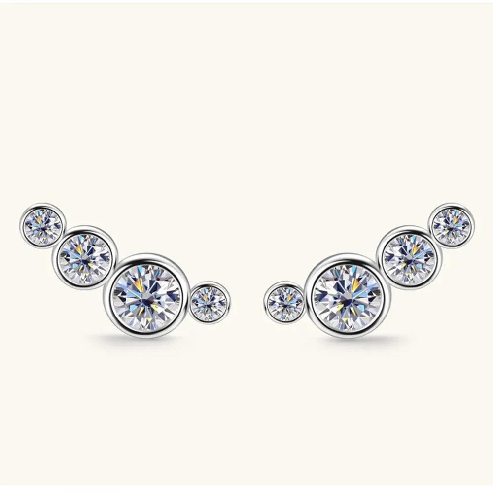 Gold Multi-Crystal Stud Earrings