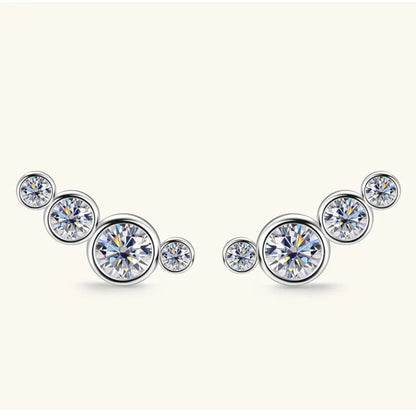 Gold Multi-Crystal Stud Earrings