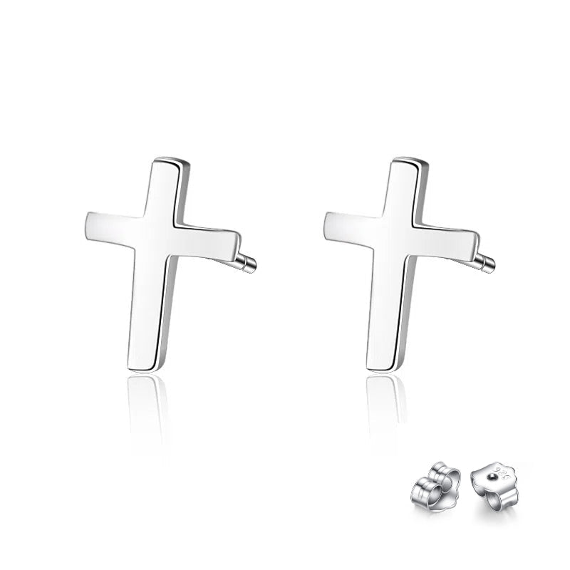 Minimalist Cross Stud Earrings